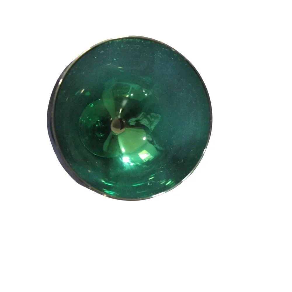 Lenox Holiday Gems Emerald Green Balloon Wine Glass Clear Stem and foot, nwt - Picture 9 of 11